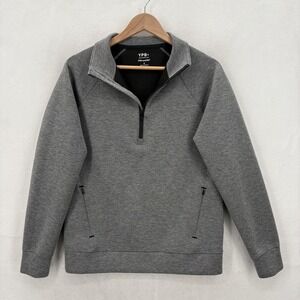 Abercrombie YPB NeoKNIT Sweatshirt Mens Small Gray Quarter Zip Athletic Pullover